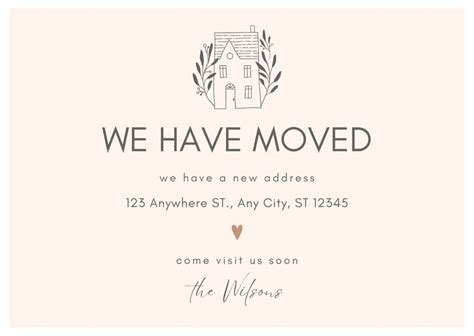 Change of Address Card Templates .